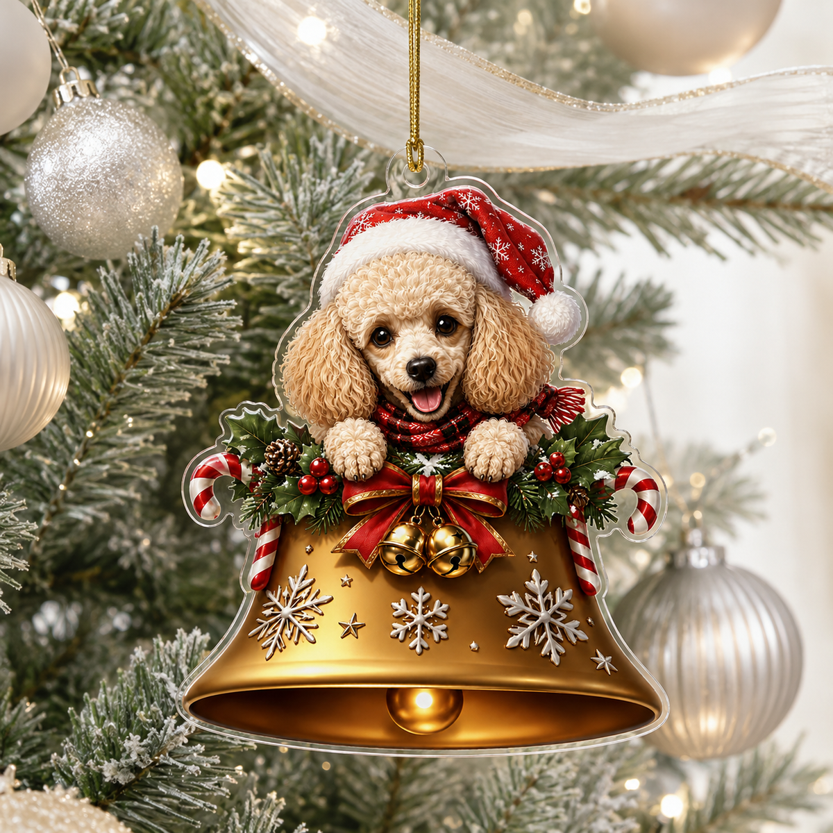 Dog Christmas Bell Poodle
