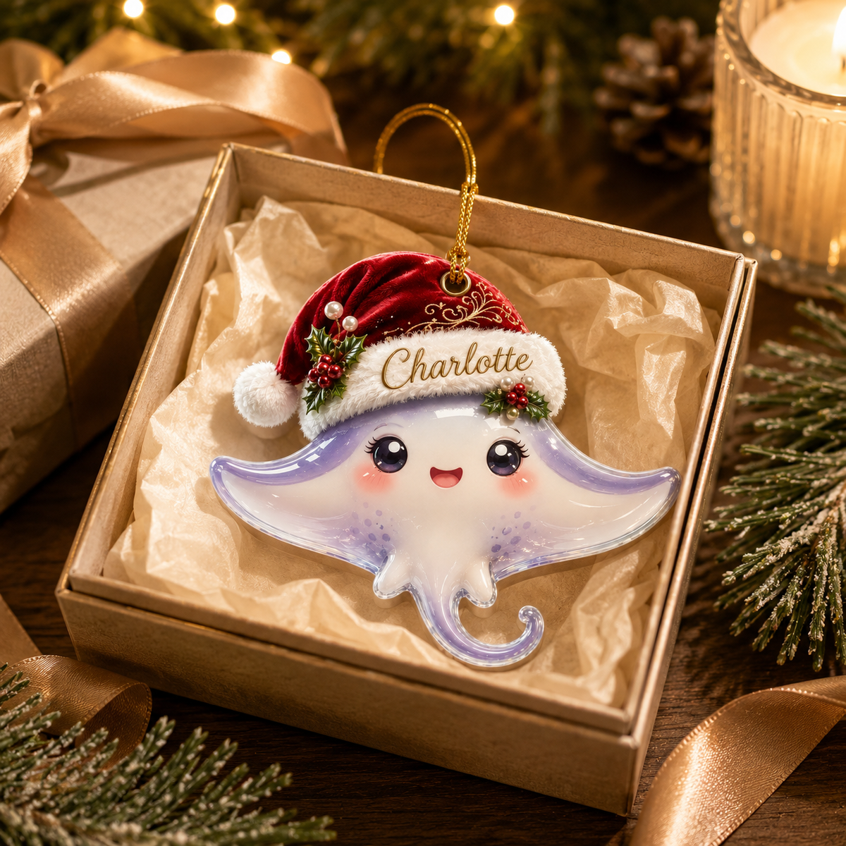 Animal With Santa Hat Manta Ray