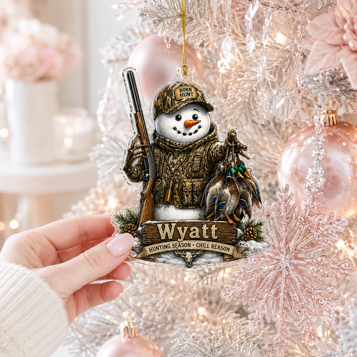 Personalized Hunting Frosty Duck Hunter Acrylic