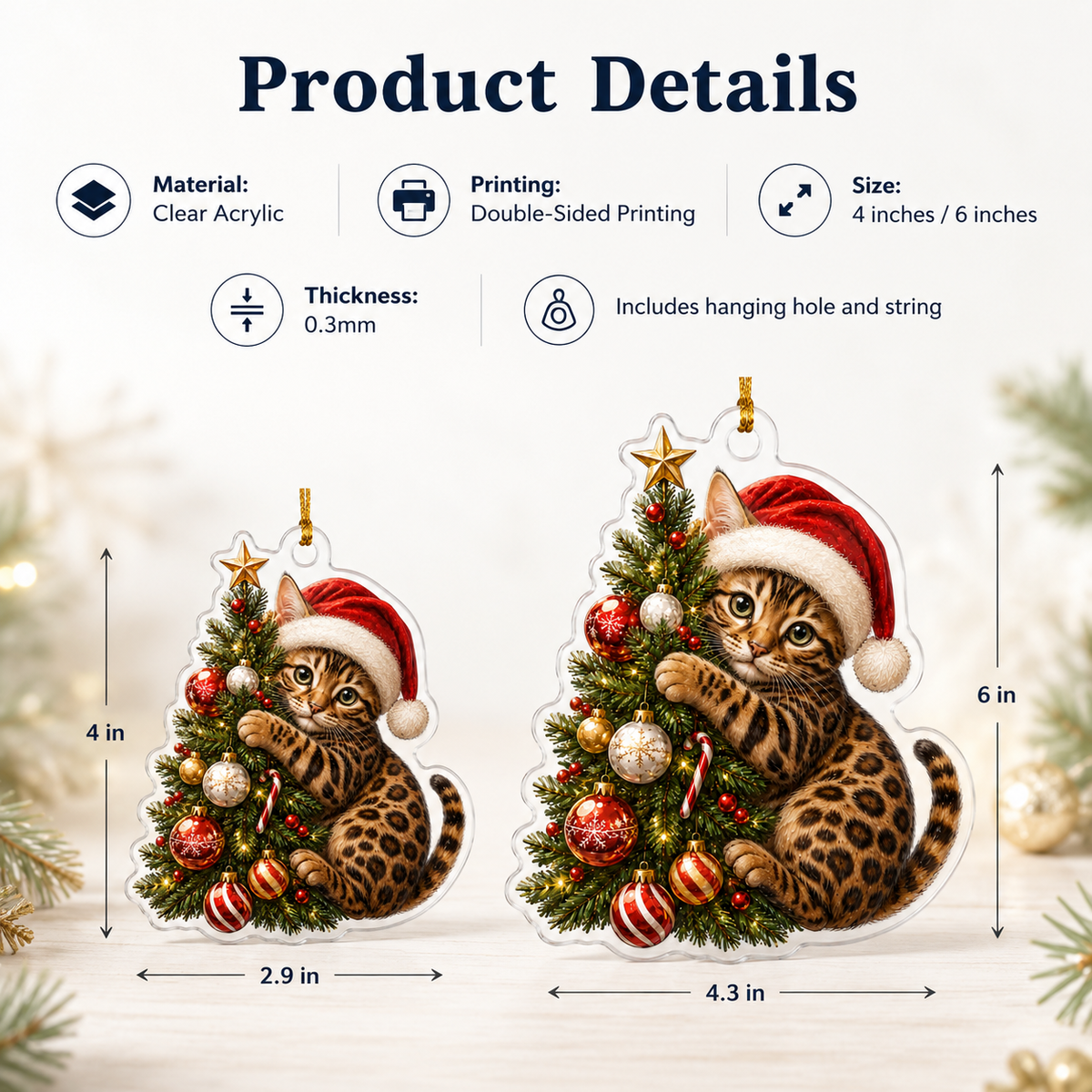 Cat With Christmas Tree Bengal
