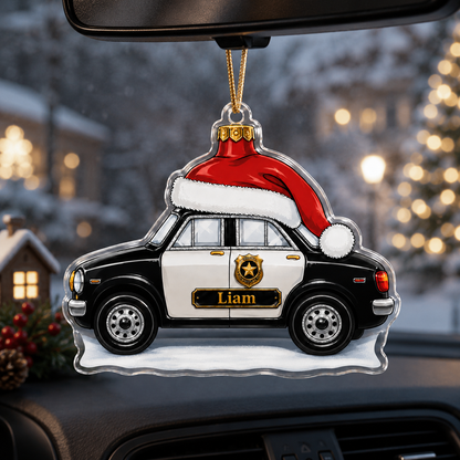 Police Santa hat Car