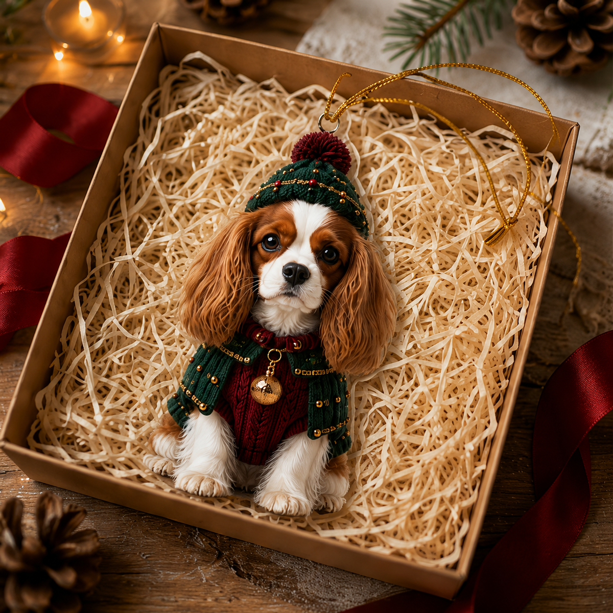 Dog Chrismast With Noel Sweater Spaniel