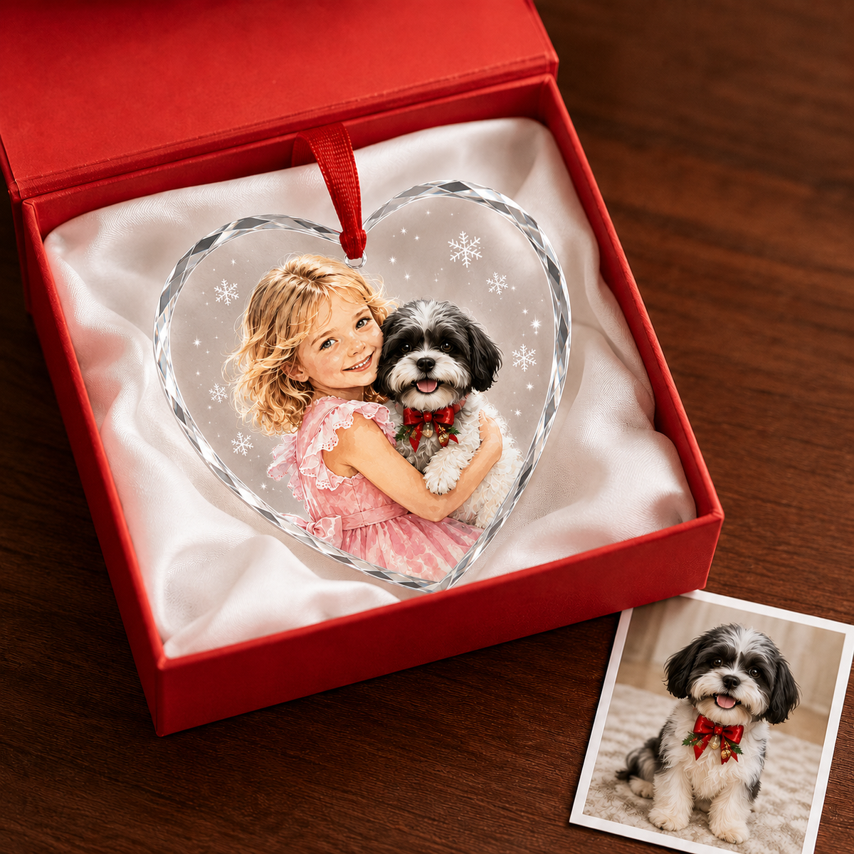 Custom Photo Dog Glass Dog With Baby Girl