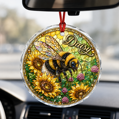 Custom Name Glass Animal Bumblebee