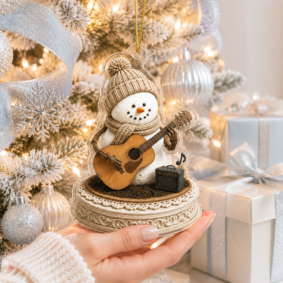 Snowman Hobbies Acrylic Playing Guitar
