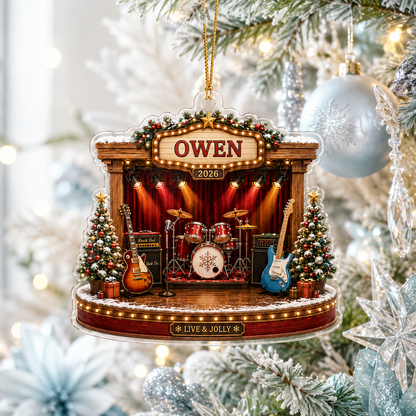 Guitar Custom Name Acrylic - Christmas Guitar Stage