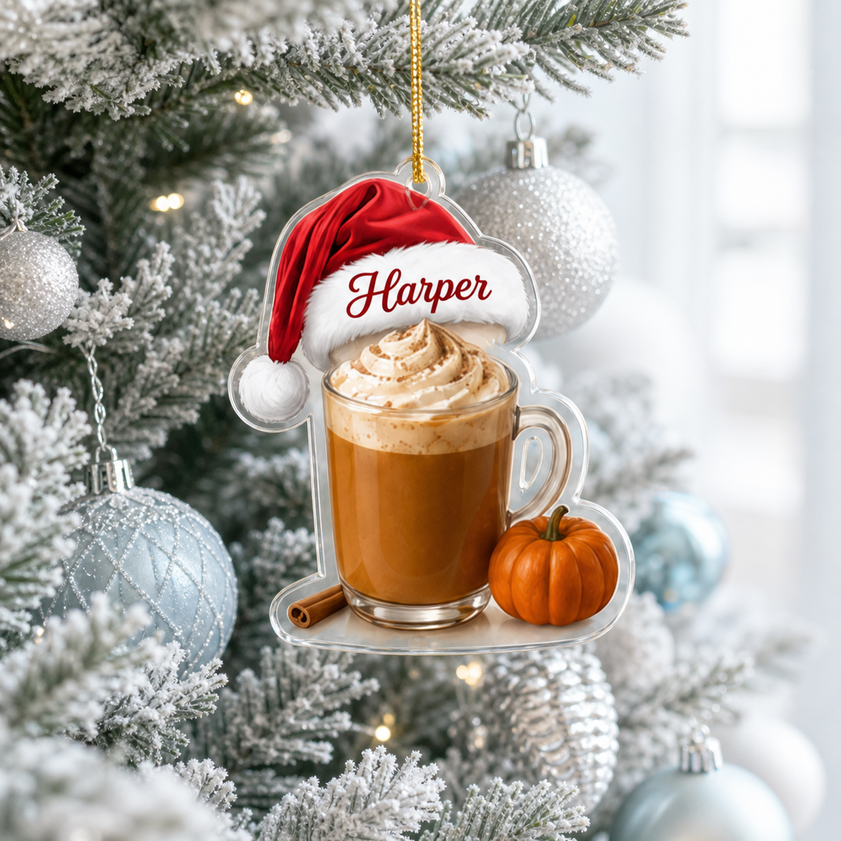 Coffee Equipment Ornament Acrylic Pumpkin Spice Latte TAM
