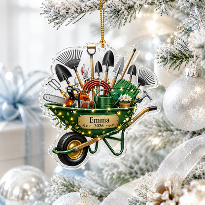 Custom Gardening Christmas Wheelbarrow Acrylic