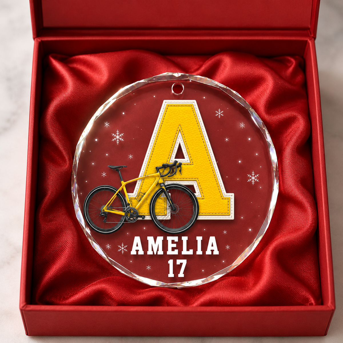 Sport Glass Alphabet Name Bike Racing