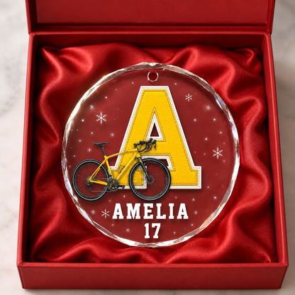 Sport Glass Alphabet Name Bike Racing