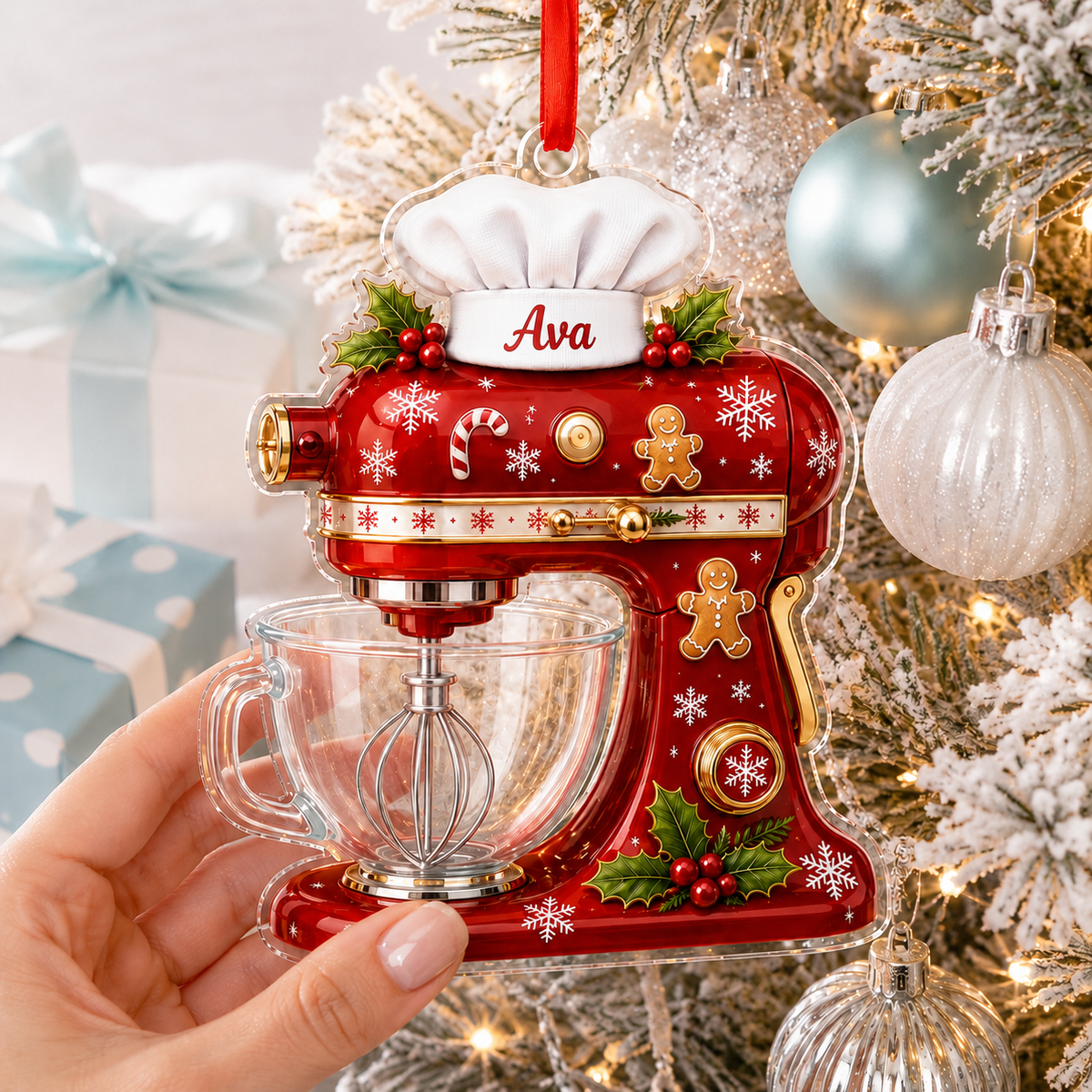 Personalized Kitchen Utensils Acrylic Christmas Dough Mixer
