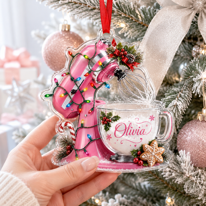 Personalized Kitchen Utensils Acrylic Pink Dough Mixer