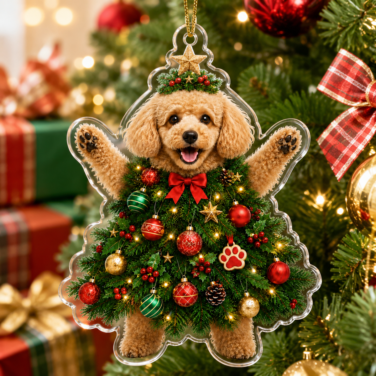 Dog Santa Tree Poodle