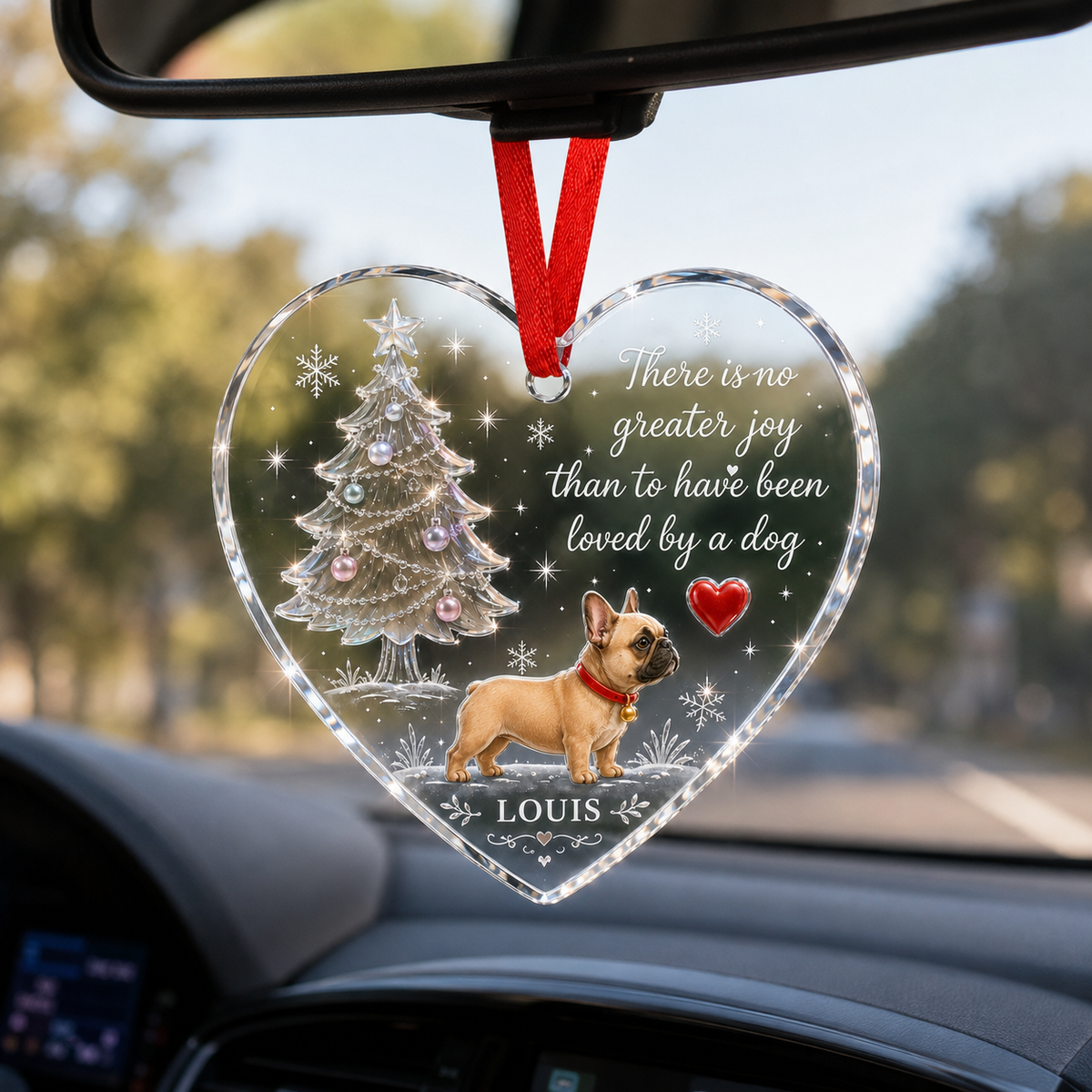 Christmas Glass Dog French Bulldog