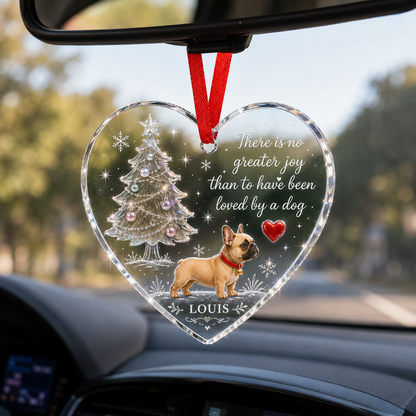 Christmas Glass Dog French Bulldog