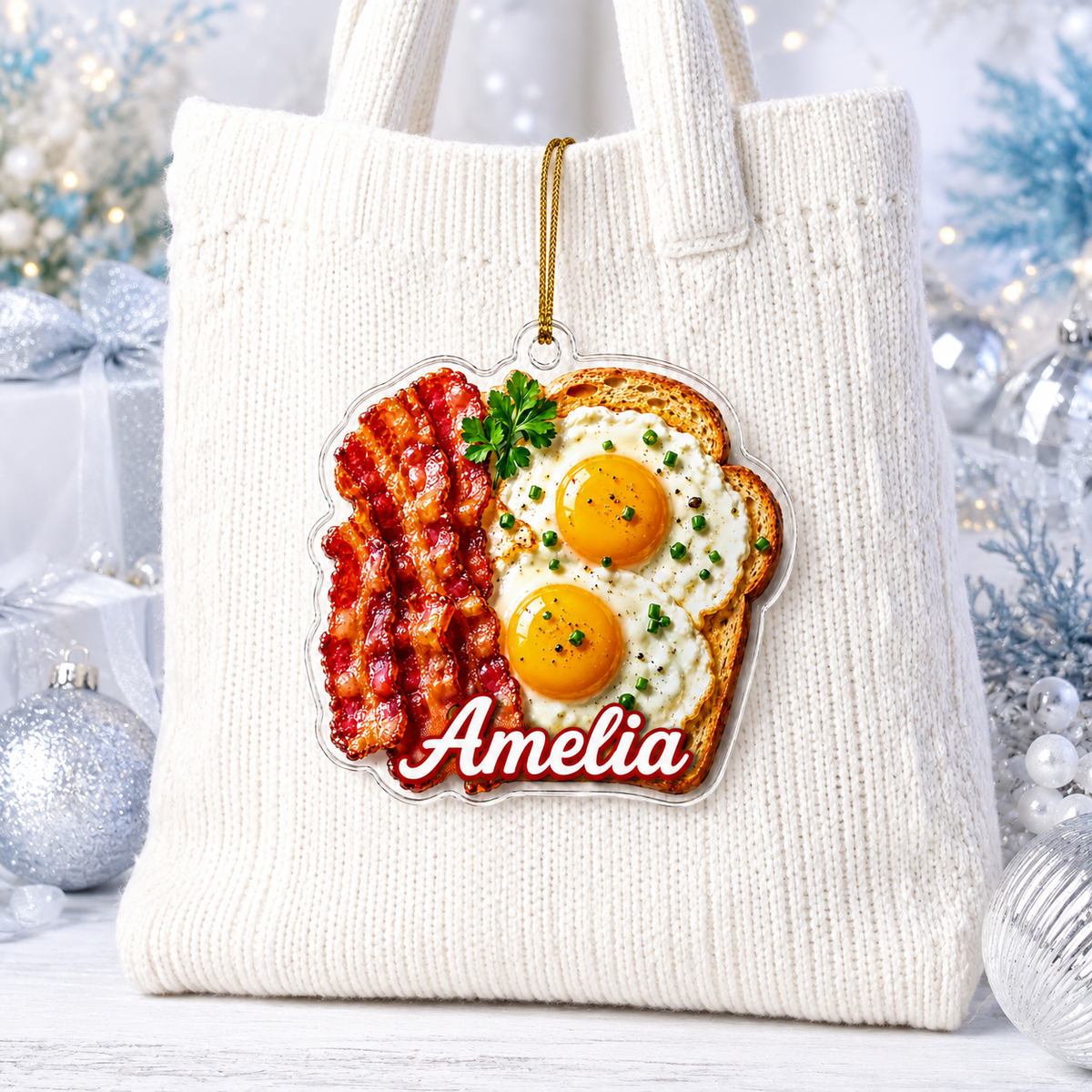 Breakfast Custom Name Bacon and Eggs Acrylic