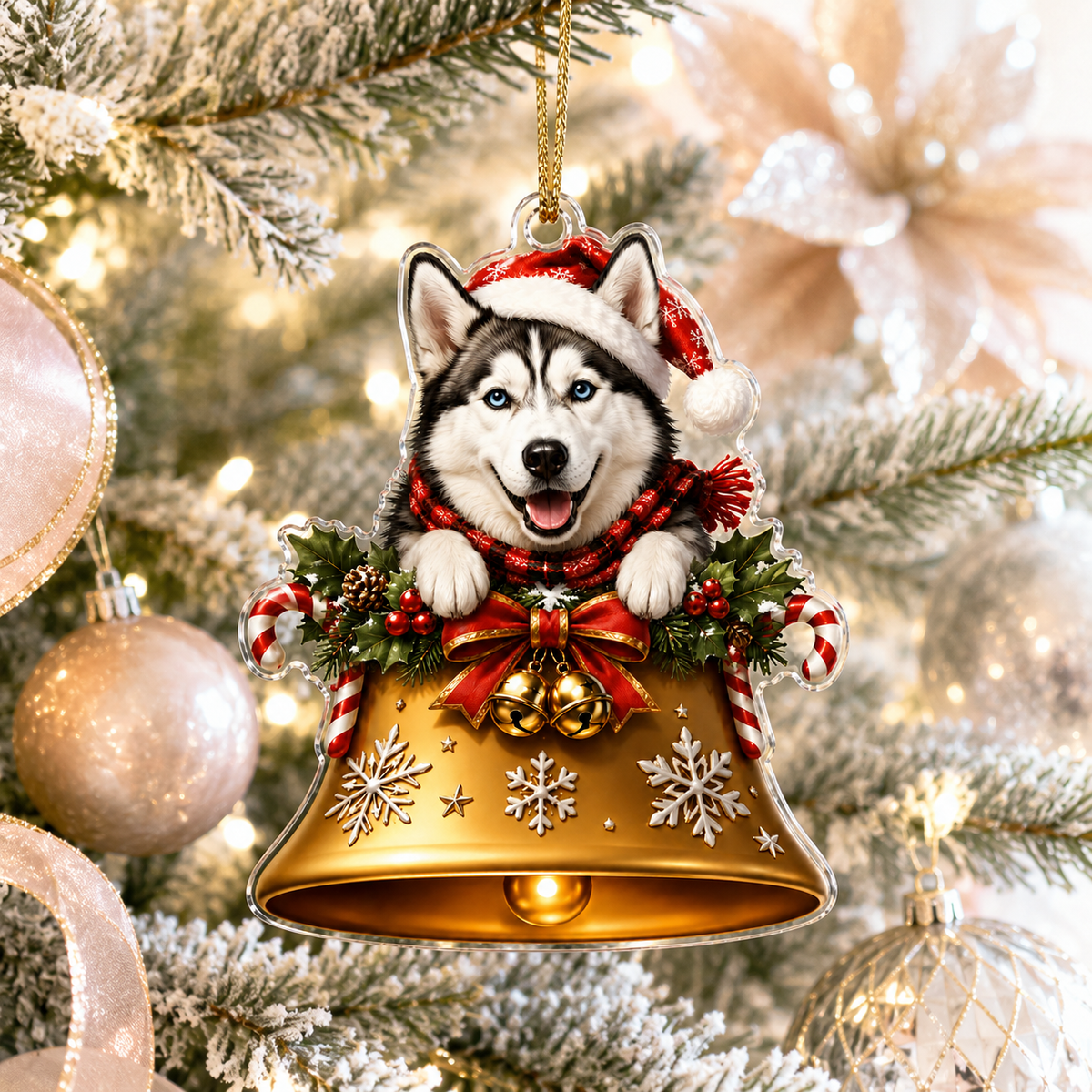 Dog Christmas Bell Siberian Husky