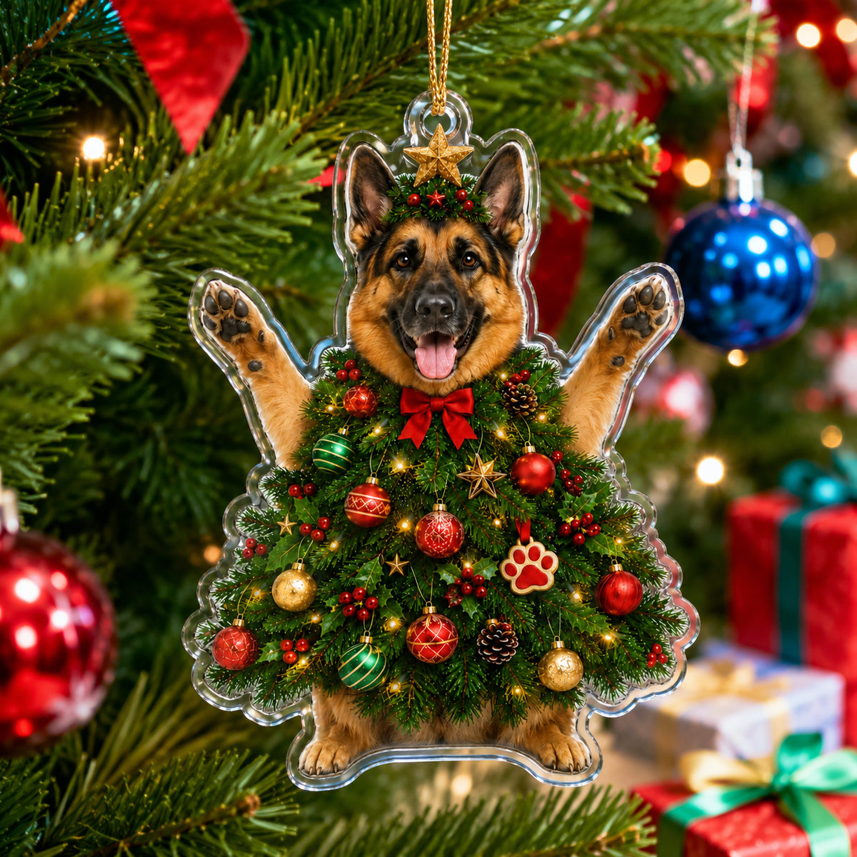 Dog Santa Tree German Shepherd