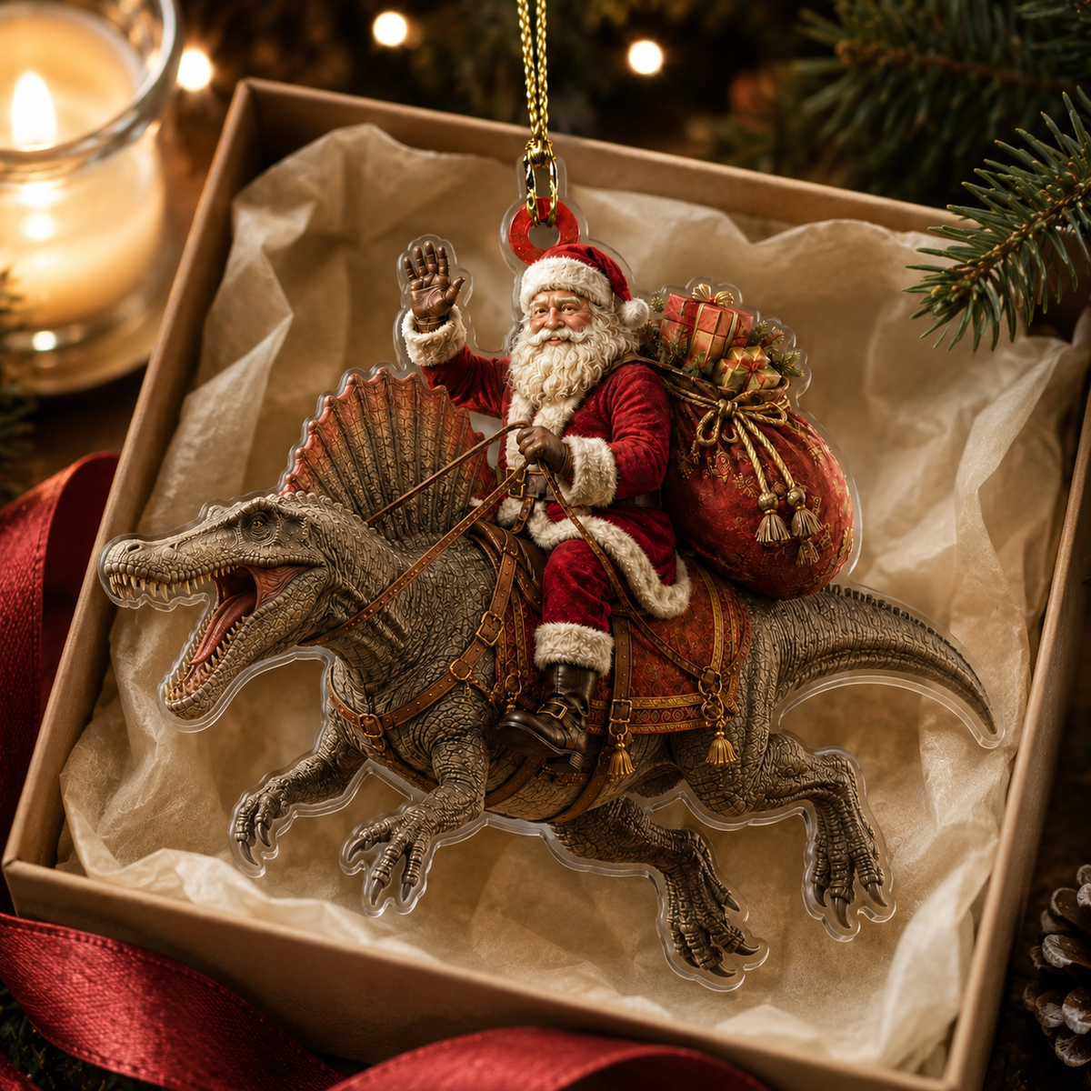 Dinosour With Santa Spinosaurus