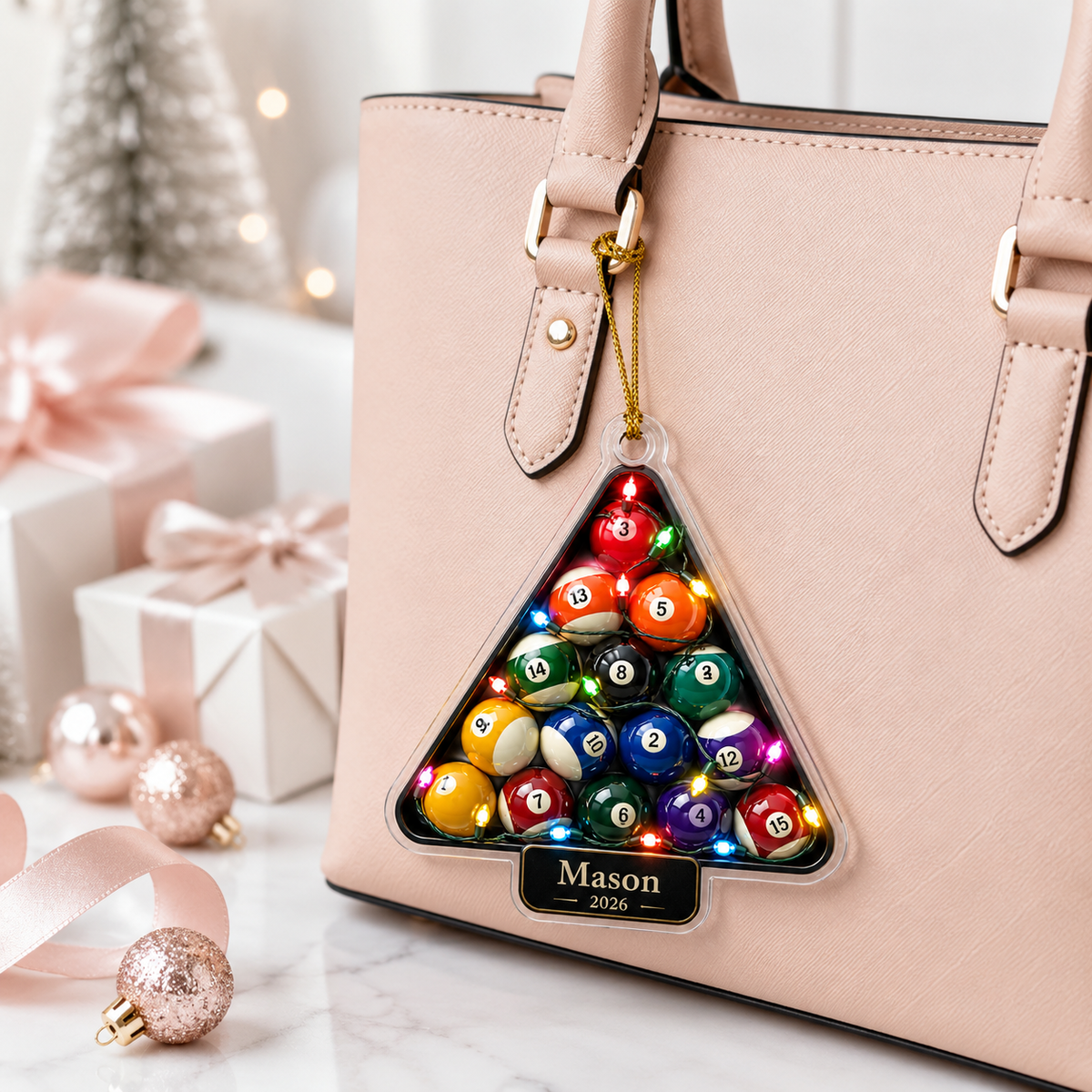 Custom Name Billiards Festive Triangle Rack Acrylic