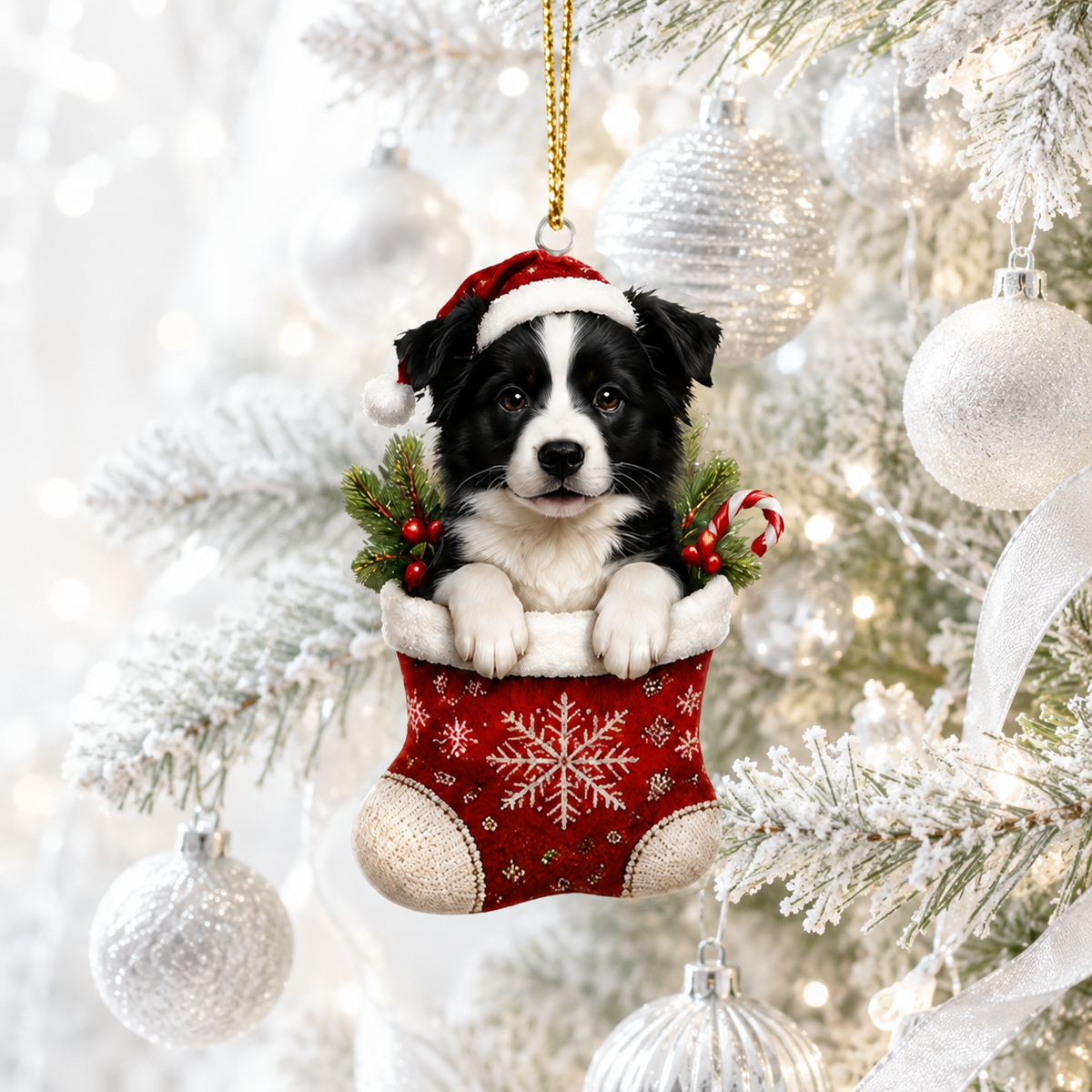 Dog Christmas Socks Border Collie