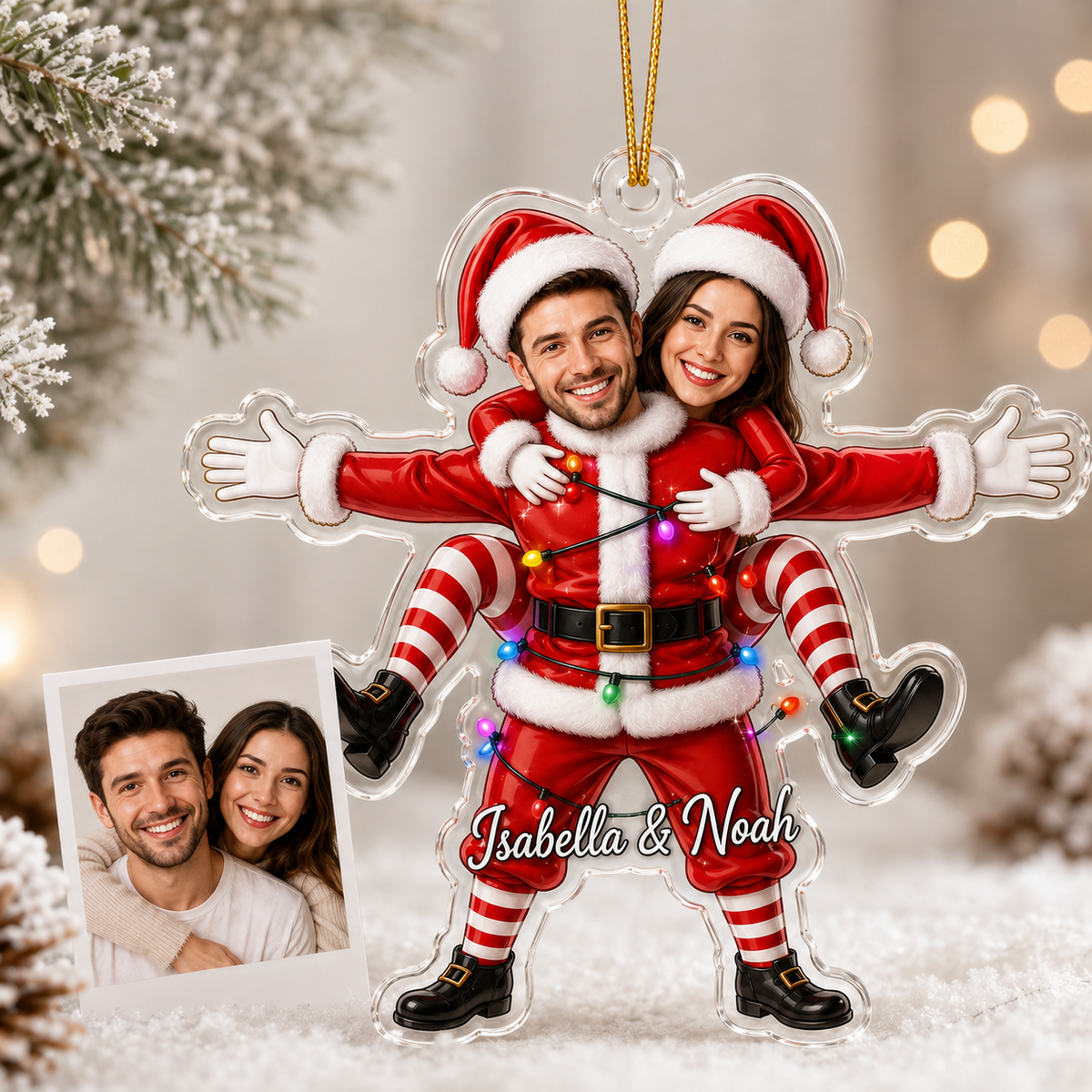 Custom Photo Christmas Santa Couple