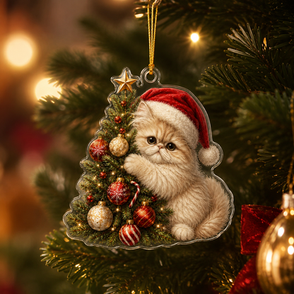 Cat With Christmas Tree Persian