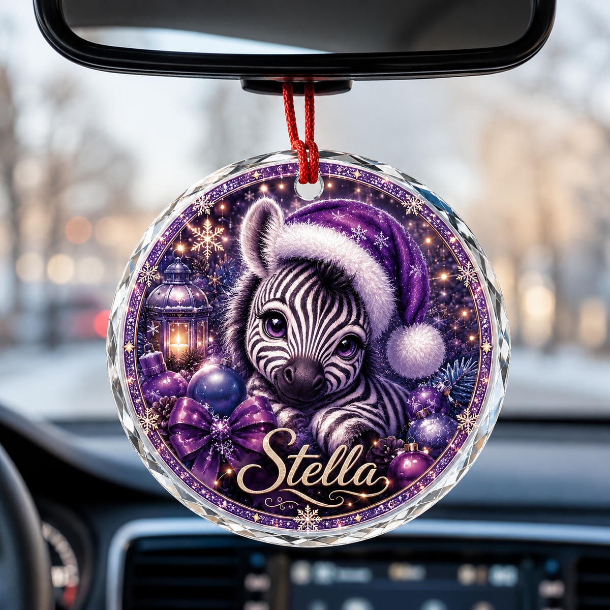 Purple Animal At Christmas Zebra