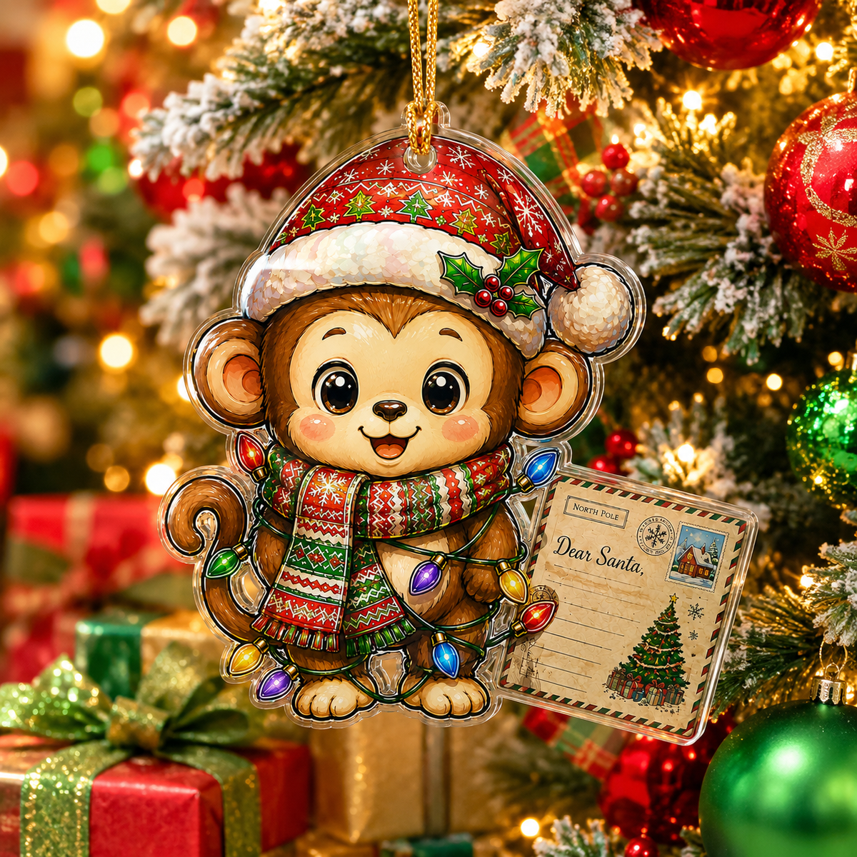 Animal With Christmas Led Monkey