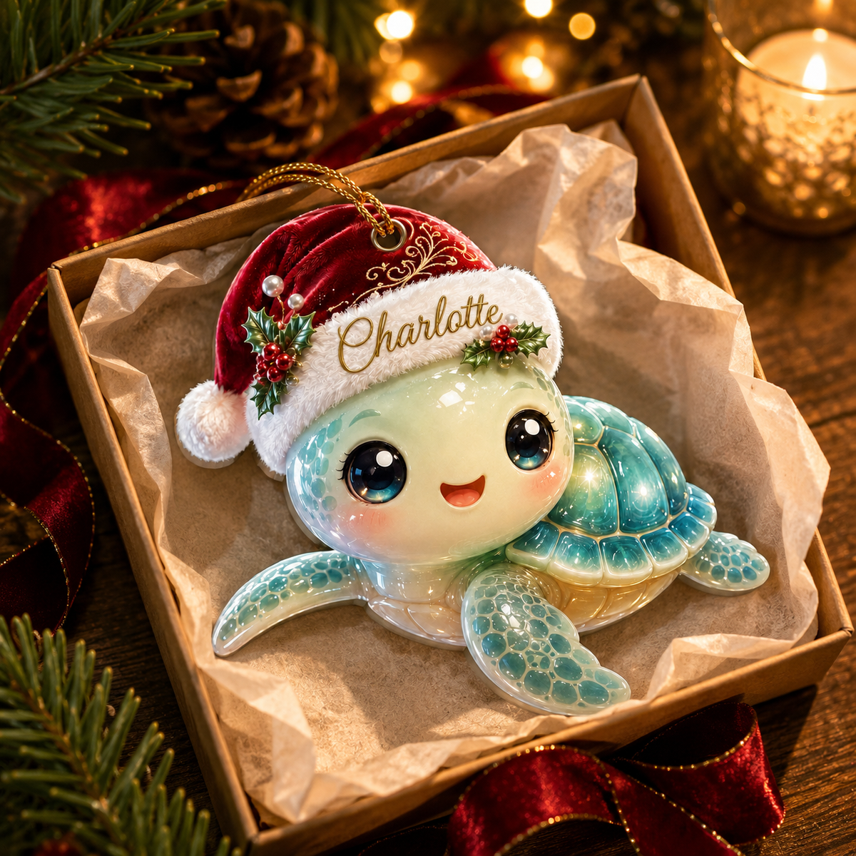 Animal With Santa Hat Sea Turtle