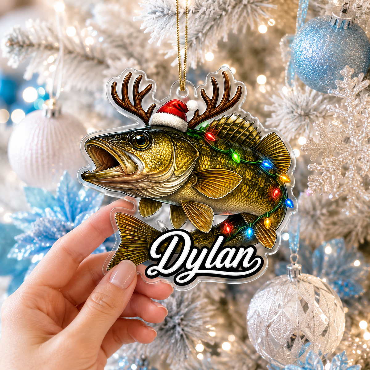Fishing Christmas Lights Walleye Acrylic