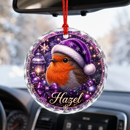 Purple Bird At Christmas Robin