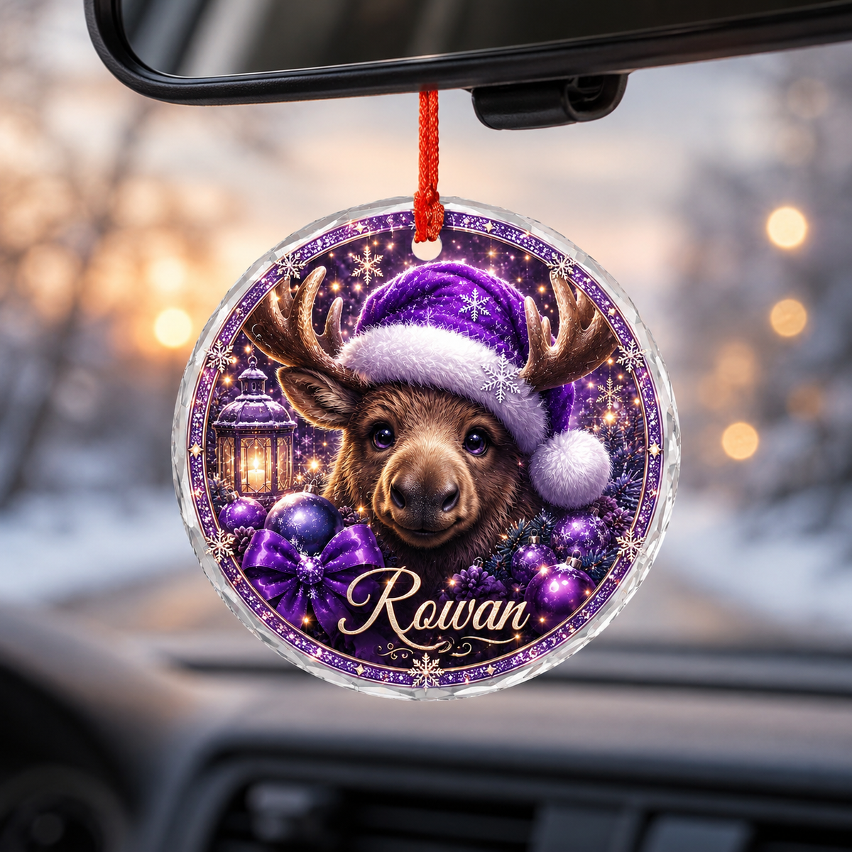Purple Animal At Christmas Moose