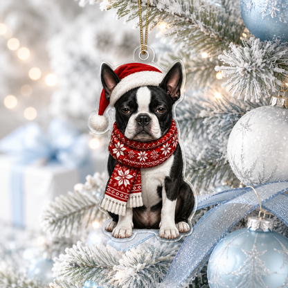 Dog Funny Christmas Boston Terrier