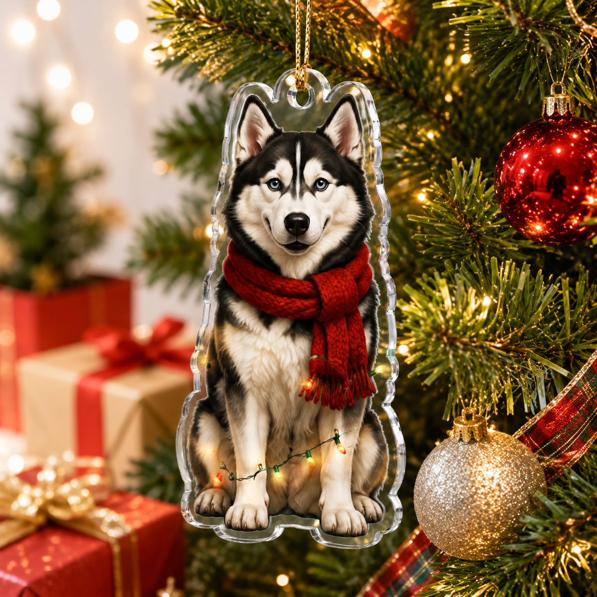 Dog Christmas Ledlight Husky Siberian