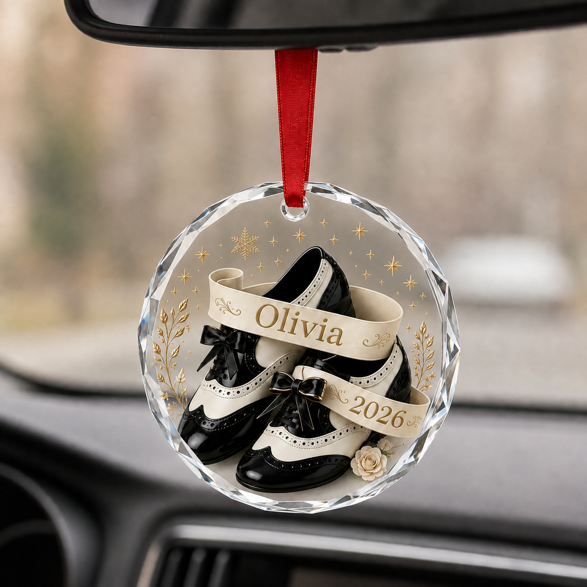 Personalized Dancing Glass White Ballet Shoes