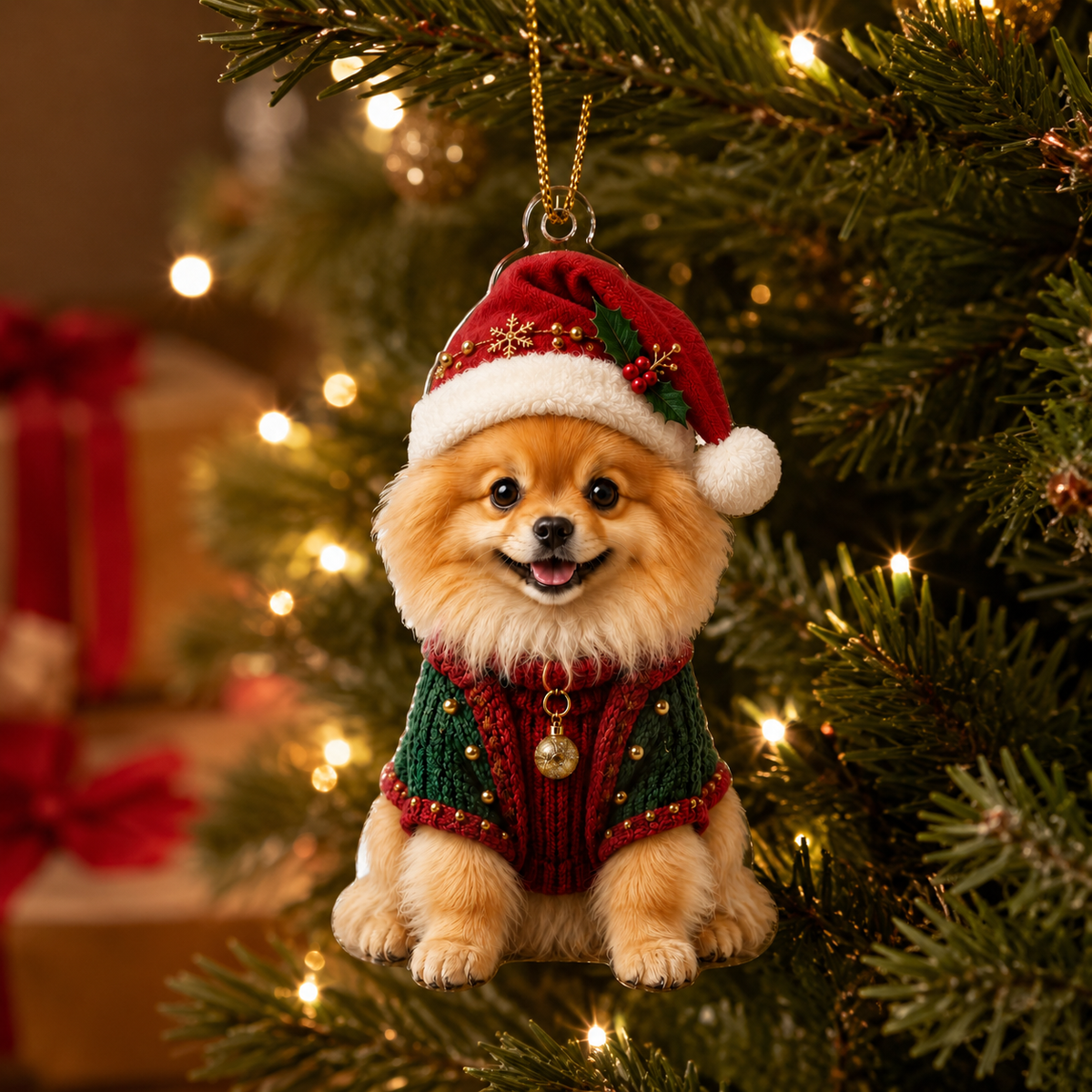 Dog Chrismast With Noel Sweater Pomeranian