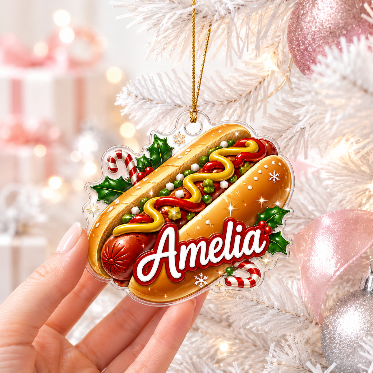 Custom Name Food Acrylic - Hot Dog