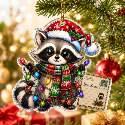 Animal With Christmas Led Raccoon
