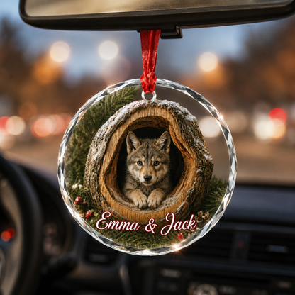 Glass ornament Animal Wolf