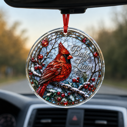 Custom Name Glass Animal Cardinal