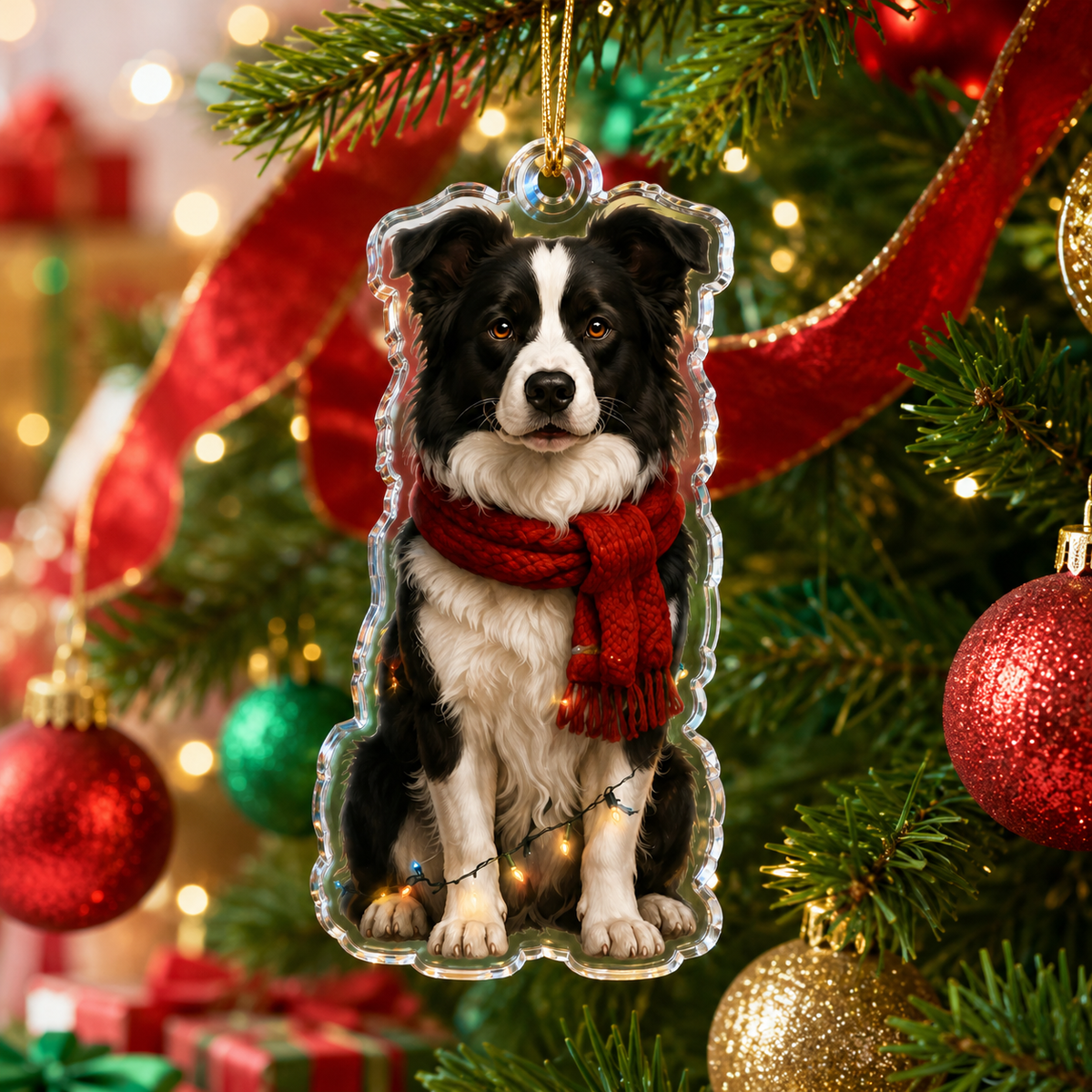 Dog Christmas Ledlight Border Collie