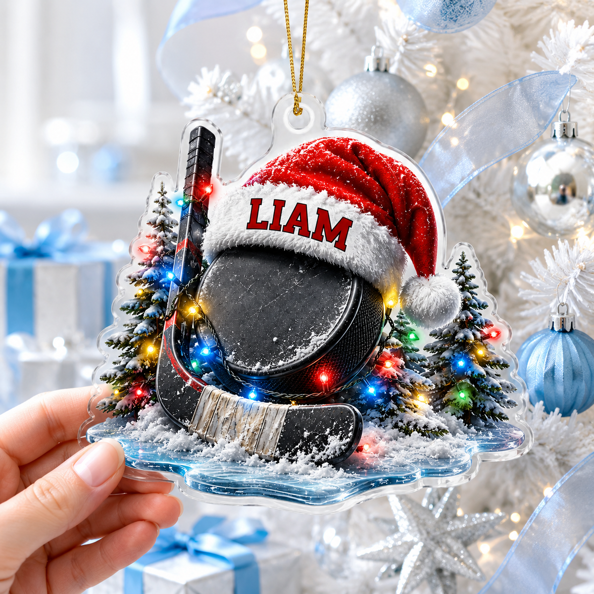 Custom Sports Christmas Acrylic - Ice Hockey