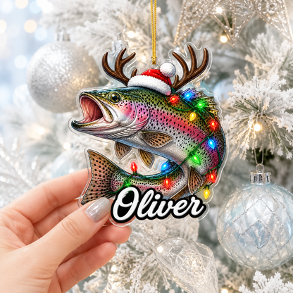 Fishing Christmas Lights Rainbow Trout Acrylic
