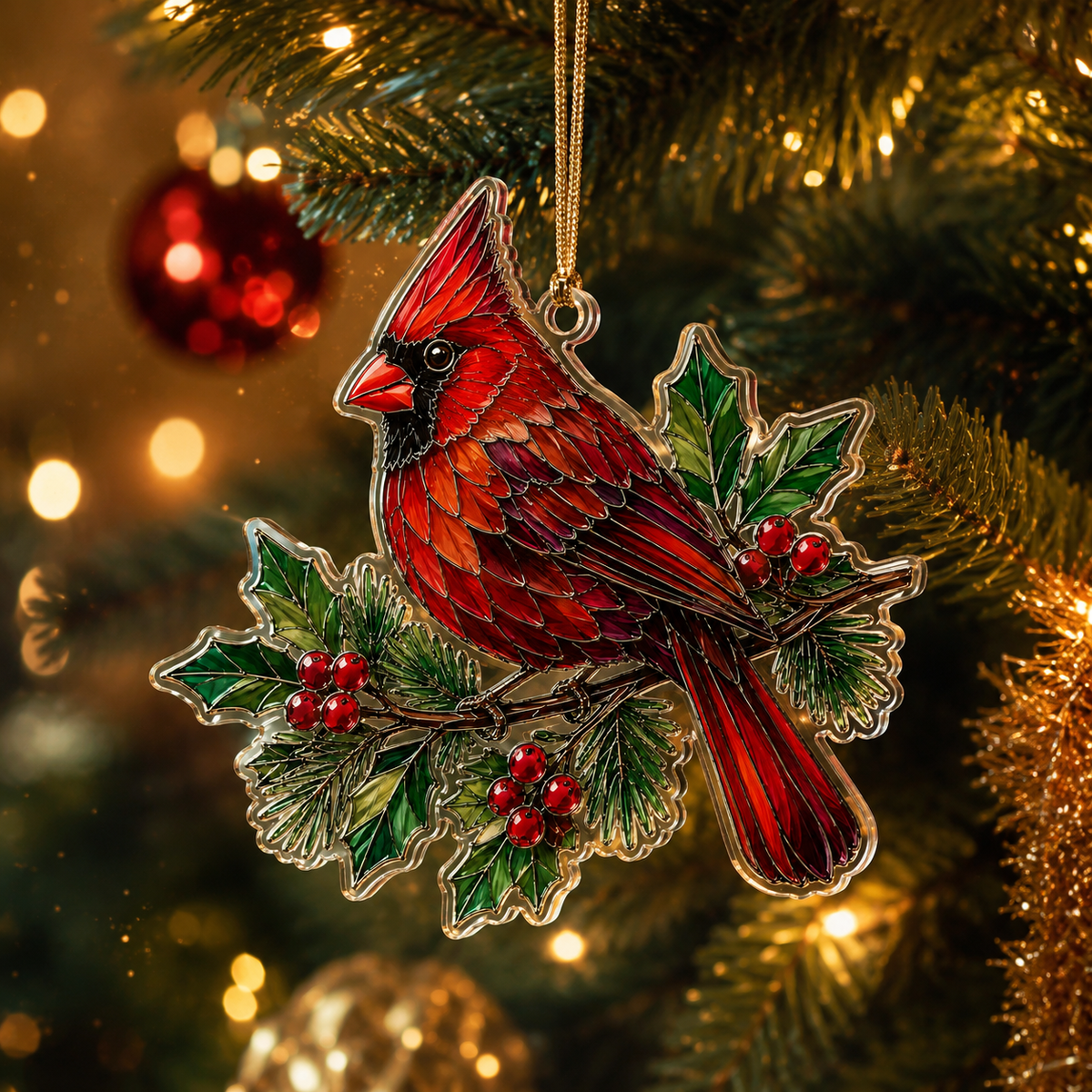 Bird With Flower Cardinal