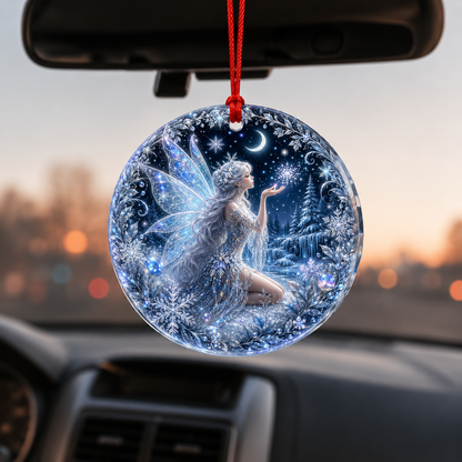 Fairy Glass Ornament Winter Snow Fairy