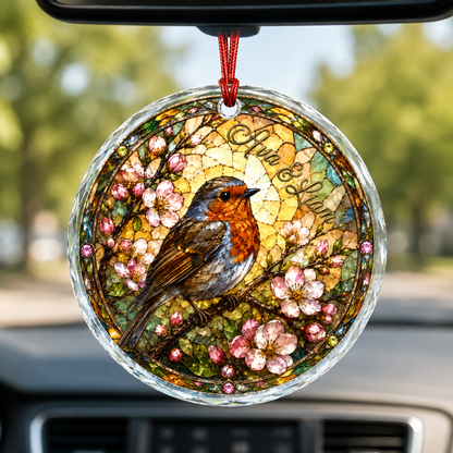Custom Name Glass Animal Robin