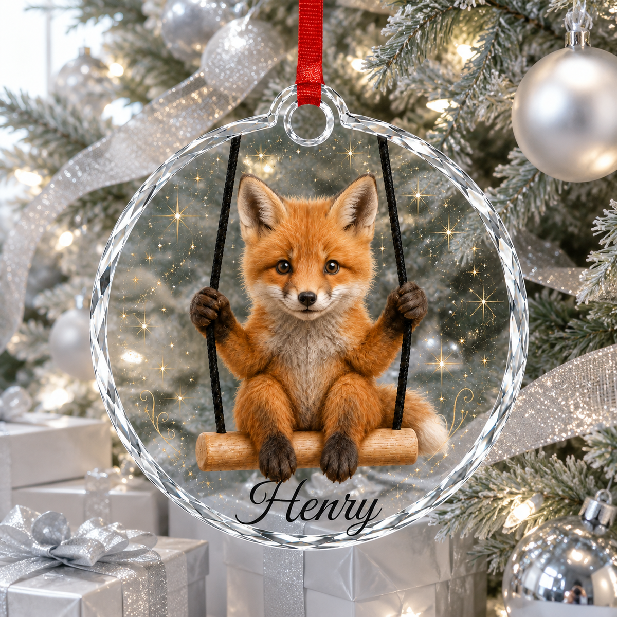 Animal Glass Ornament Fox