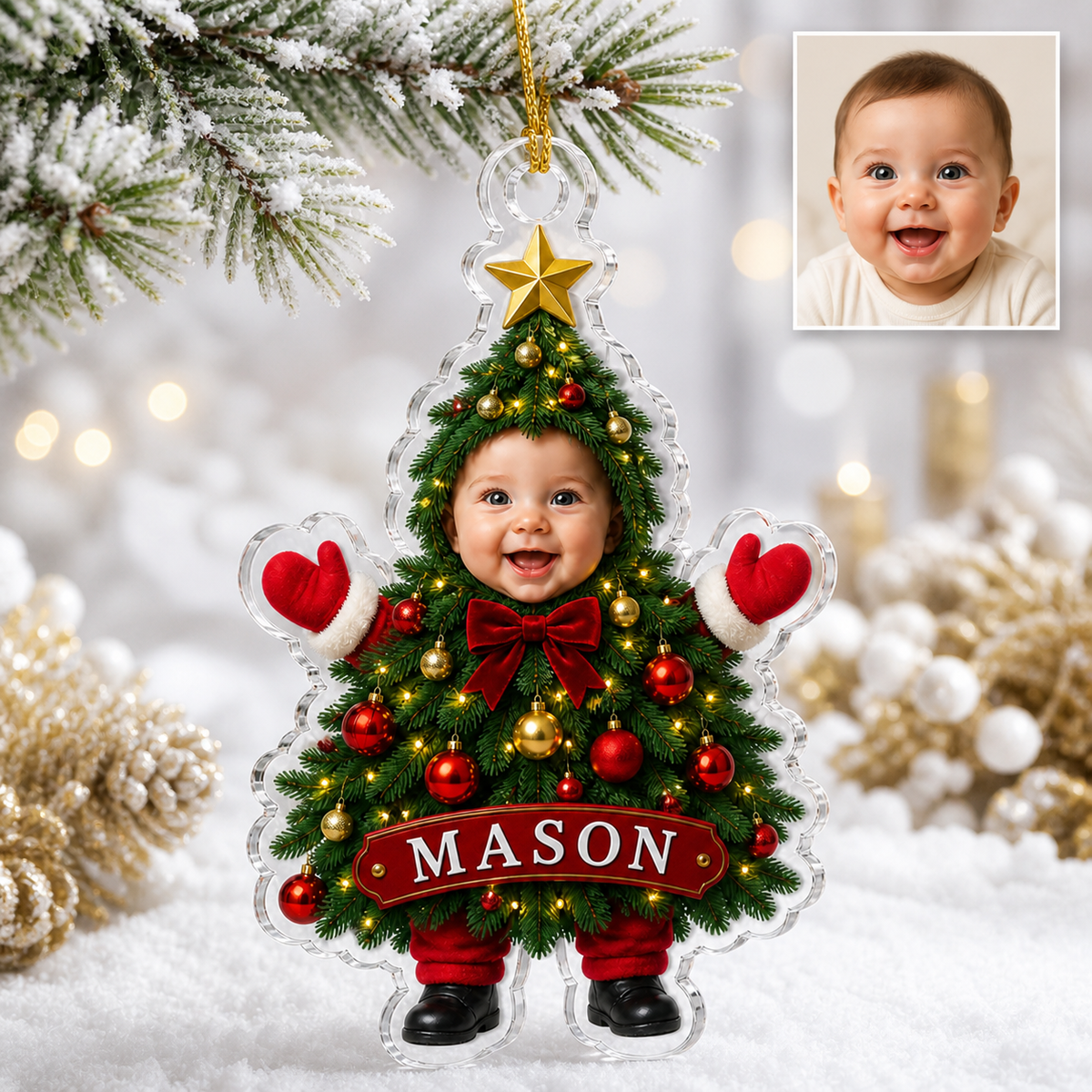 Custom Photo Baby Christmas Tree