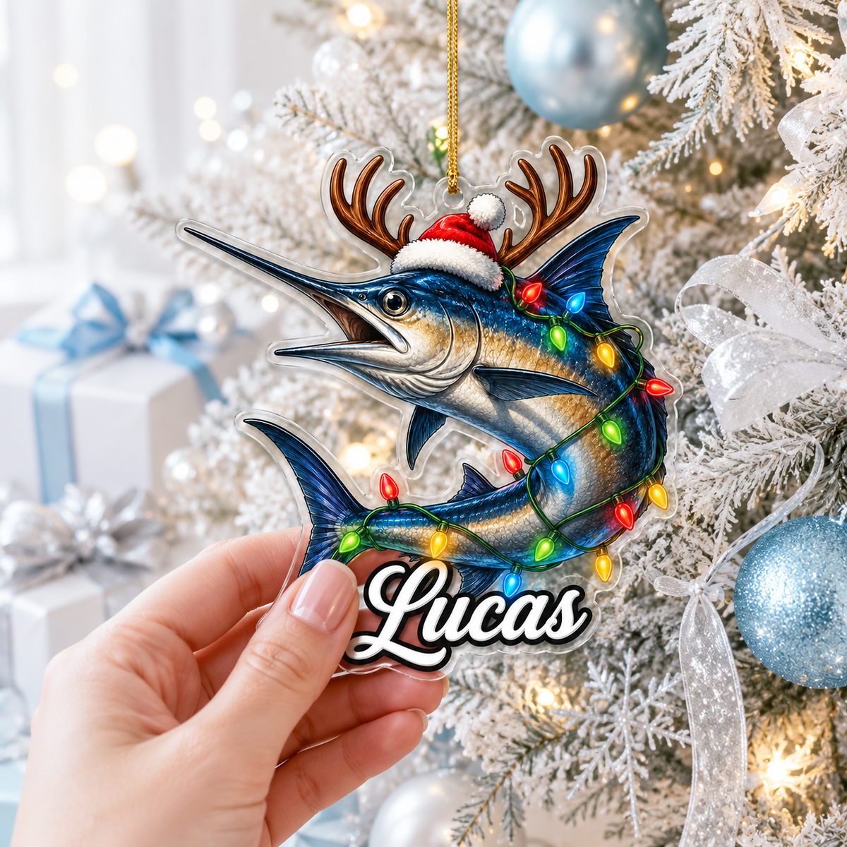 Fishing Christmas Lights Swordfish Acrylic